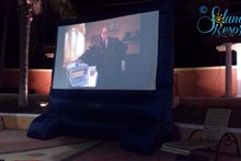 Movie night by the pool